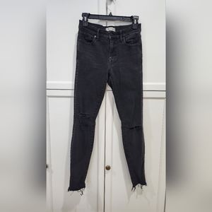 Madewell 9'' high riser super skinny black jeans size 25